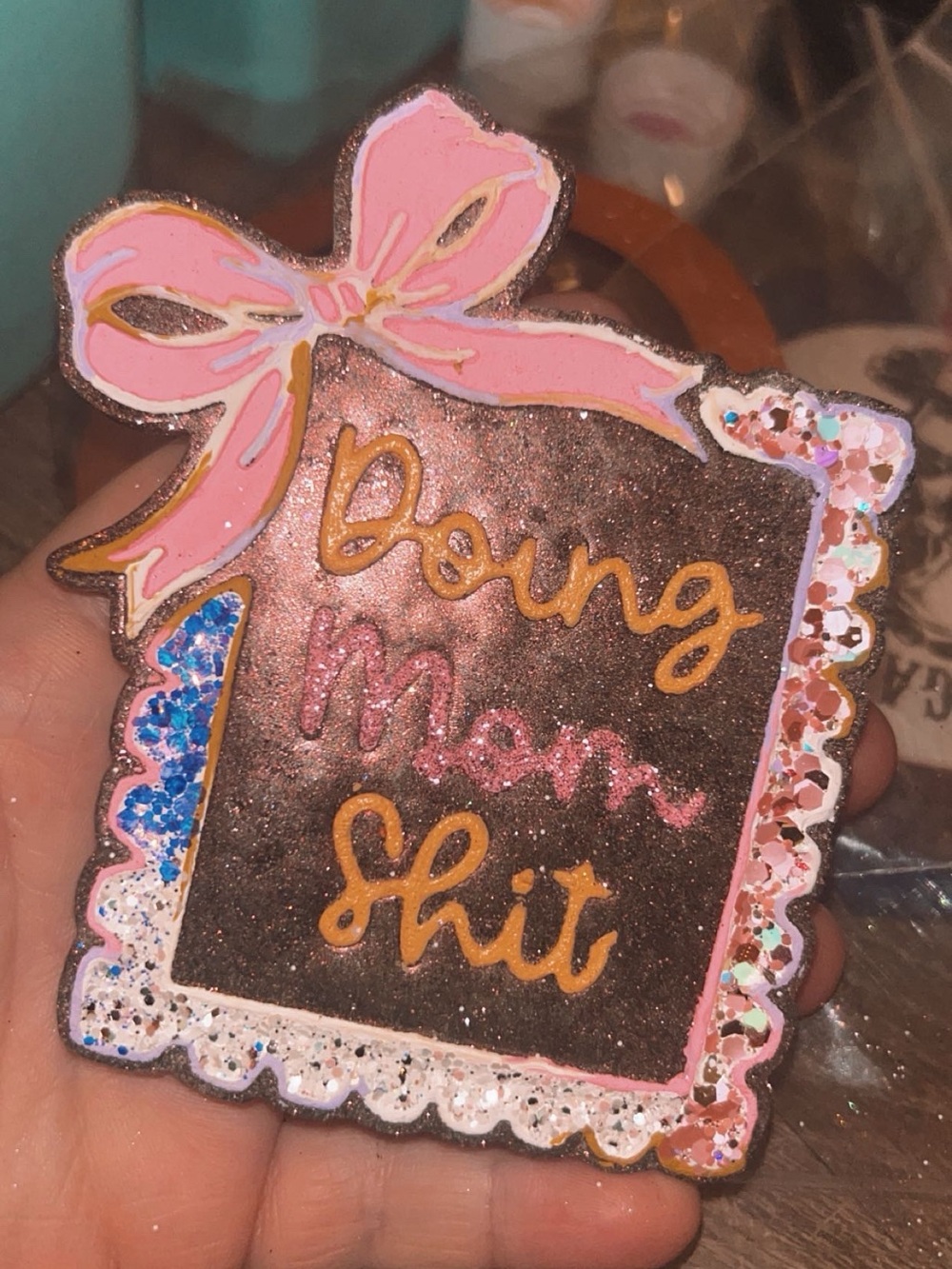 Pastel Mom Car Freshie with Pink Accent